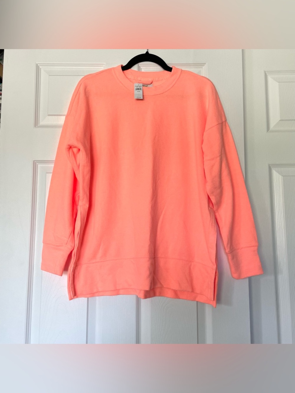 Aerie Neon Coral Oversized Crewneck Sweatshirt, XS